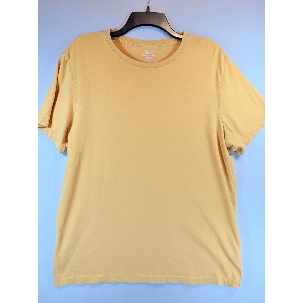 J.Crew Essential Tee Mens Large Mustard Yellow Short Sleeve Cotton Crew Neck